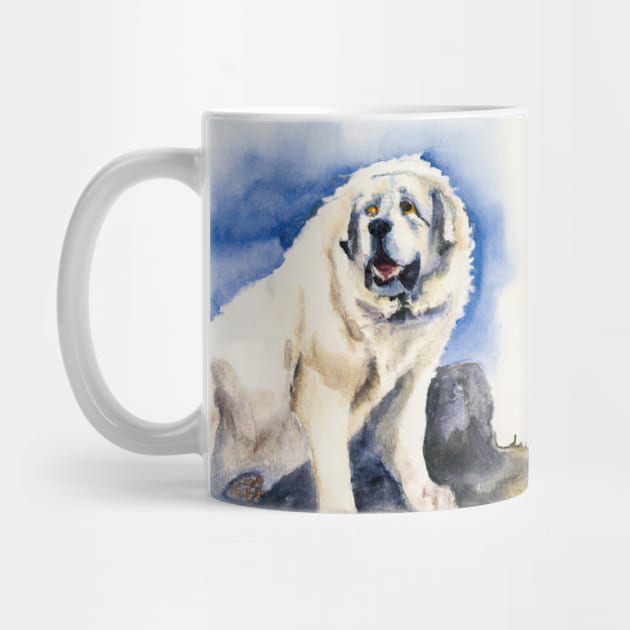 Watercolor Great Pyrenees - Dog Lovers by Edd Paint Something